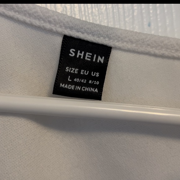 **SIZE L** SHEIN Contrast Mesh Puff Sleeve Square Neck Tee MINT - Picture 4 of 7